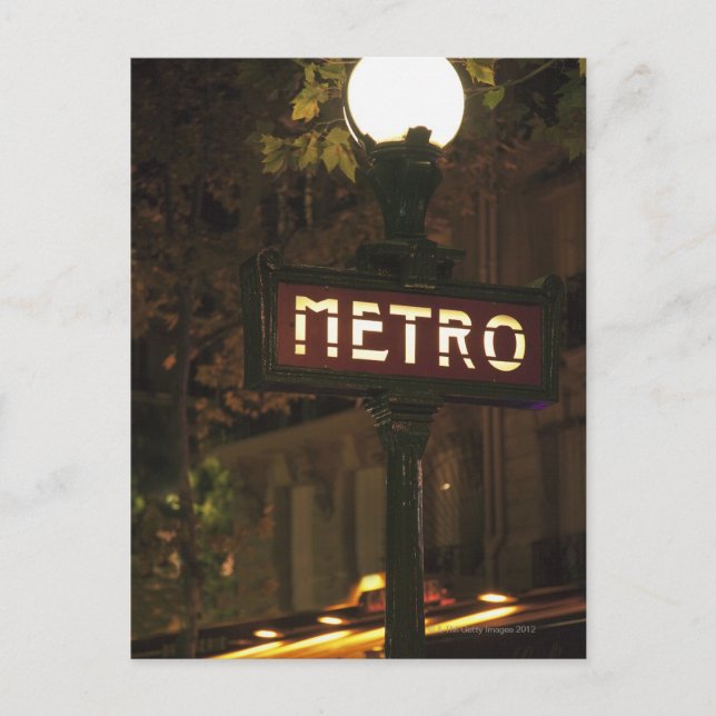 Paris, Frankrike. Vykort (Framsida)