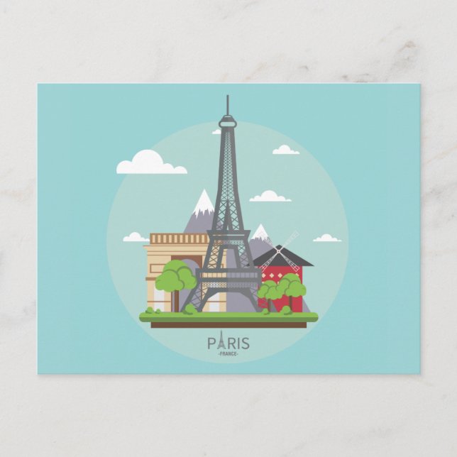 Paris Frankrike vykort (Framsida)
