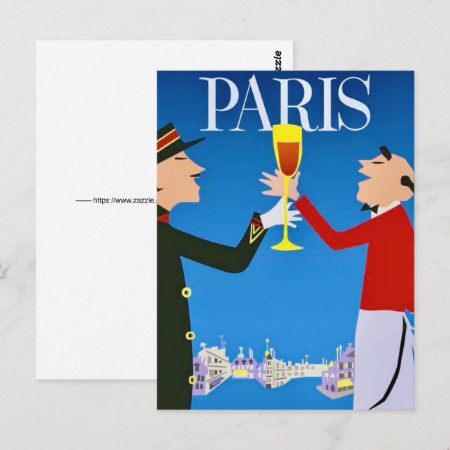 Paris Frankrike vykort (Fram/baksida)