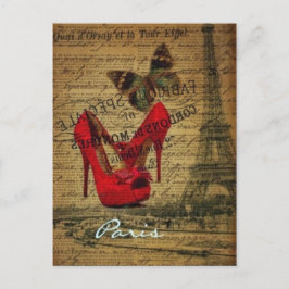 Paris, Frankrike - vykort för Vintage