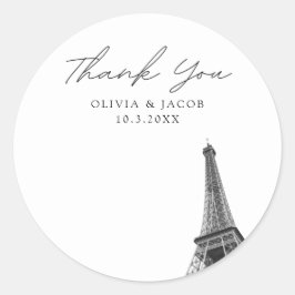 Paris Frankrike Wedding Favor Photo Tack Runt Klistermärke