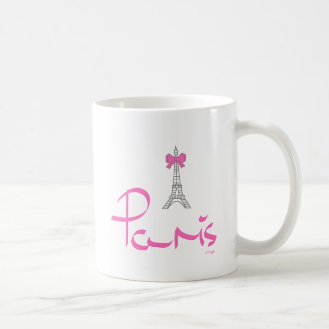 Paris,-Frankrike-with-Rosa-Bow Kaffemugg (Höger)