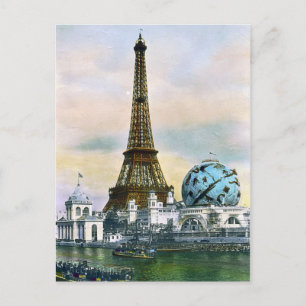 Paris Frankrike World Fair 1889 - Vintage resor Vykort