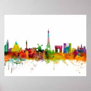 Paris frankrikehorisont poster