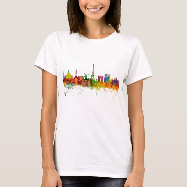Paris frankrikehorisont t shirt (Framsida)