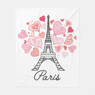 Paris frankrikekärlek fleecefilt