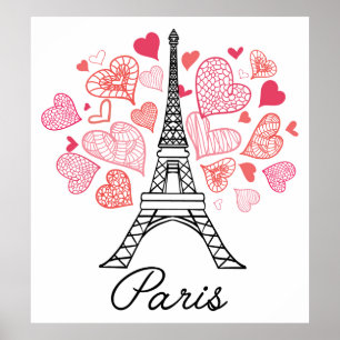 Paris frankrikekärlek poster