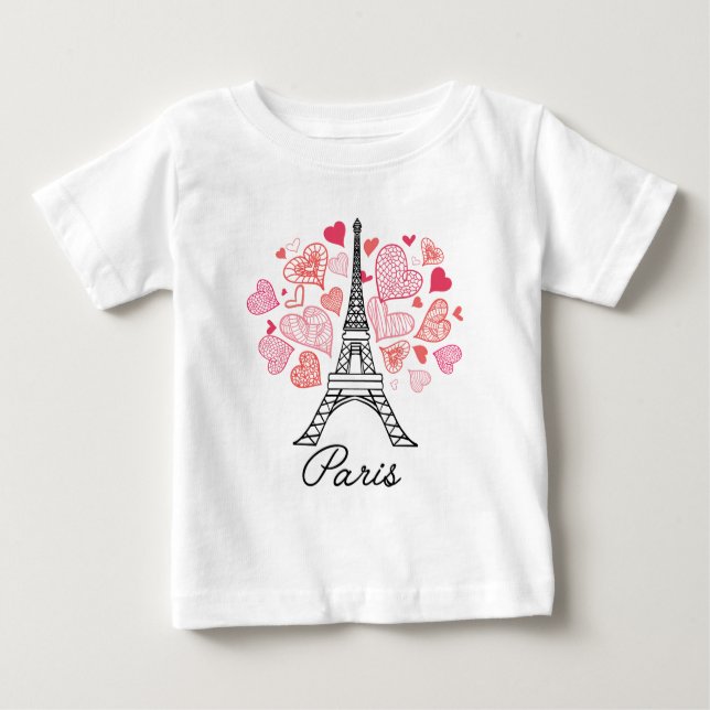 Paris frankrikekärlek tee shirt (Framsida)