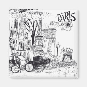 Paris frankrikeklotter magnet