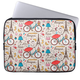 Paris frankrikemönster laptop fodral