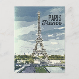 Paris frankrikevintage affisch vykort