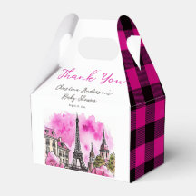 Paris Fransk Bonjour Bebe Rosa Black Baby Shower