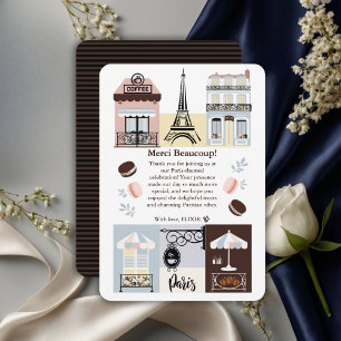 Paris Fransk Cafe Patisserie Baby Shower Tack Kort