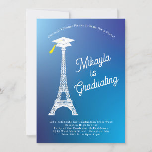 Paris Fransk Eiffel Torn Studentfest Inbjudningar