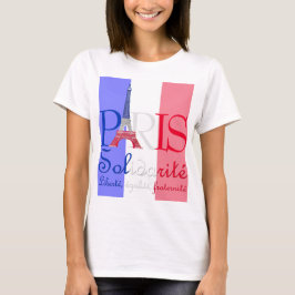 Paris Fransk Flagga Eiffel Torn Solidarité Liberté T-shirt