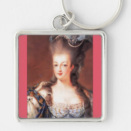 Paris Fransk Marie Antoinette Keychain / Nyckelrin Fyrkantig Silverfärgad Nyckelring