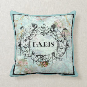Paris Fransk Ornate Vintage Stil Cartouche Kudde