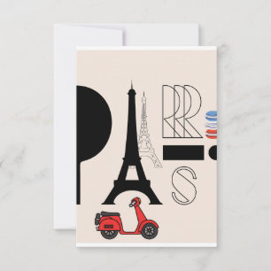 PARIS FRANSK POSTCARD INBJUDNINGAR