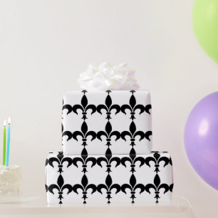 Paris Fransk Theme Fleur de Lis Wrapping Papper Presentpapper