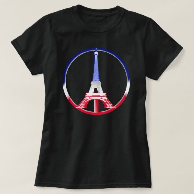 Paris fredsplan Eiffel Torn Tee Shirt (Design framsida)