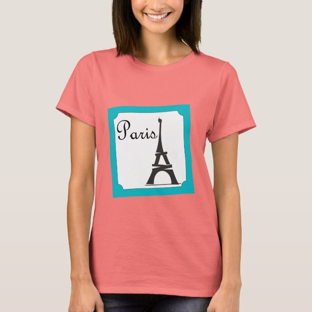 Paris Frimärke Blue Tee (Framsida)