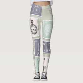 Paris Frimärke Leggings