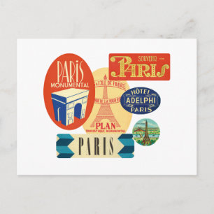 Paris frimärke vykort