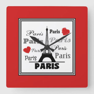 Paris Fyrkantig Klocka