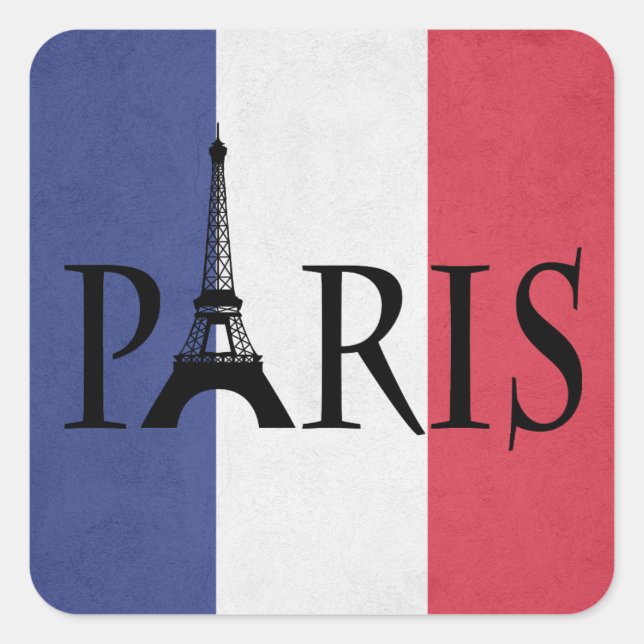 Paris Fyrkantigt Klistermärke (Framsida)