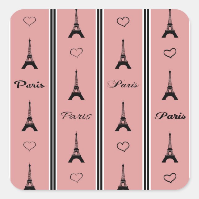 Paris Fyrkantigt Klistermärke (Framsida)