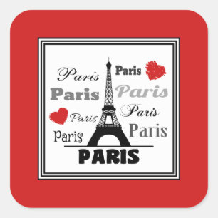 Paris Fyrkantigt Klistermärke