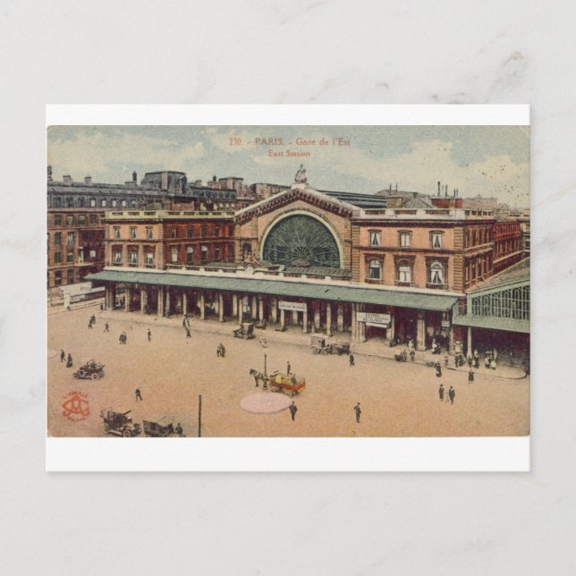 Paris Gare de L'Est Vykort (Framsida)