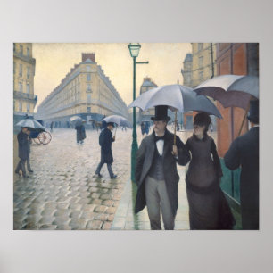 Paris gata; Regnig dag Poster