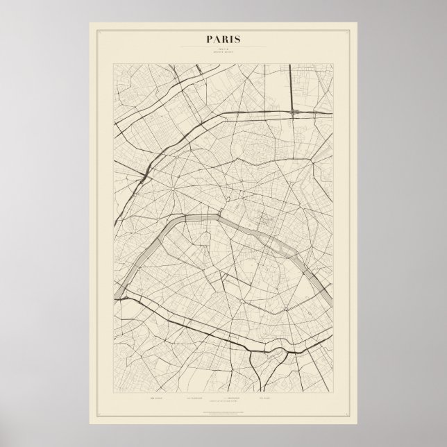 Paris Gatukarta Affisch (Framsidan)
