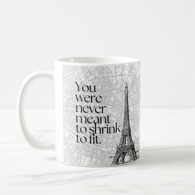 Paris Gatukarta & Eiffel Tower Citat Väggkonst Kaffemugg (Vänster)