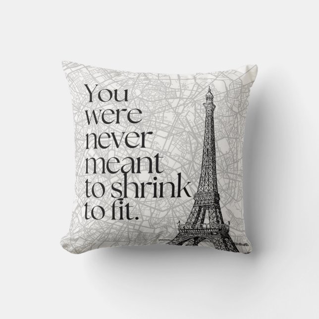 Paris Gatukarta & Eiffel Tower Citat Väggkonst Kudde (Framsida)