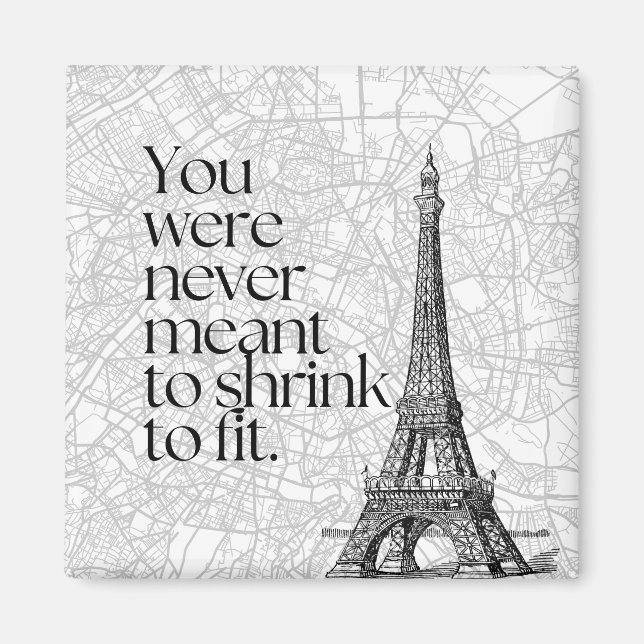 Paris Gatukarta & Eiffel Tower Citat Väggkonst Magnet (Framsidan)