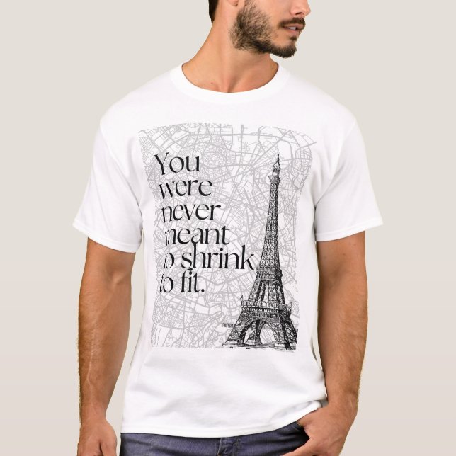 Paris Gatukarta & Eiffel Tower Citat Väggkonst T Shirt (Framsida)