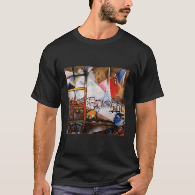 Paris genom Window Marc Chagall City of Ligh T Shirt (Framsida)