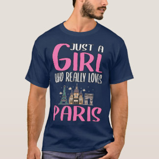 Paris Gift Bara en flicka som Verkligen Kärlek Par T Shirt