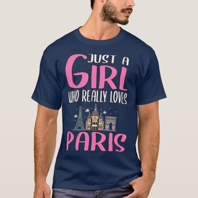 Paris Gift Bara en flicka som Verkligen Kärlek Par T Shirt (Framsida)