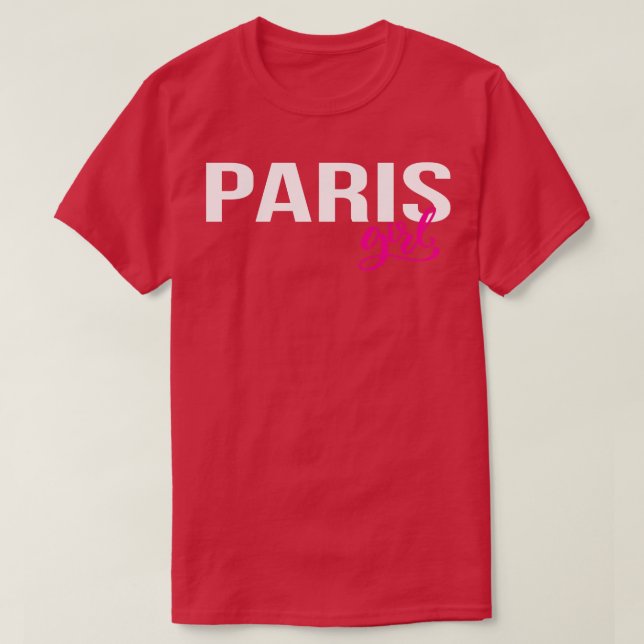 Paris Girl Frankrike 1 T Shirt (Design framsida)