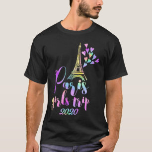 Paris Girls Resa 2020 Pastel Rainbow Tie Dye Eiffe T Shirt