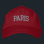 PARIS Grå Broderi på Röd Broderad Keps<br><div class="desc">PARIS Grå Broderad Röd Bomullshatt. Gör en underbar present till alla som älskar Paris Frankrike! Om du hellre vill ha din personliga text så välj helt enkelt " Anpassa denna mall " knapp för att ange ditt val av anpassad text. Broderi är också anpassningsbart till andra färgval genom att välja...</div>
