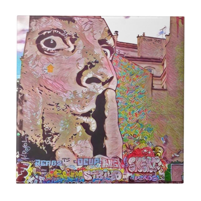 Paris grafittiPomipidou museum Kakelplatta (Framsidan)