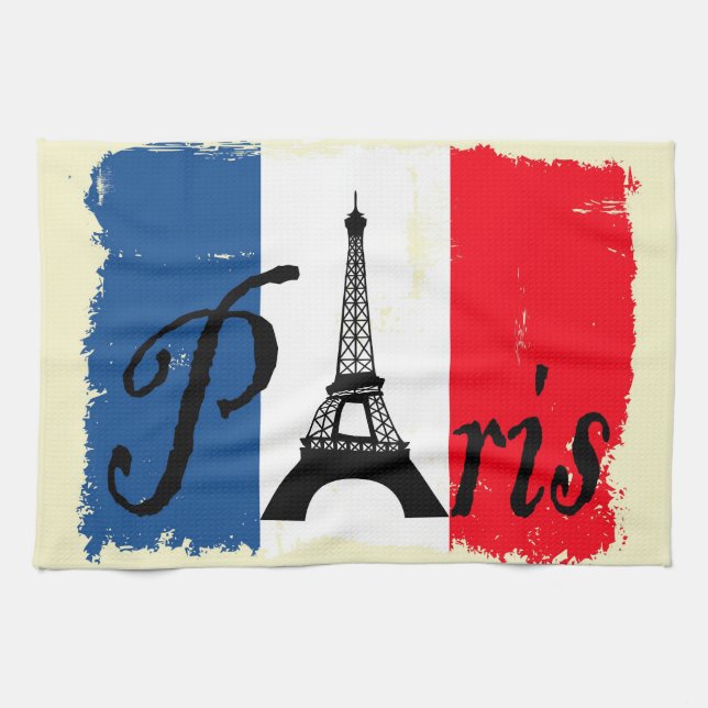 Paris grunge kökshandduk (Horisontell)