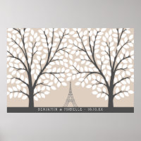 Paris Guest Bok Poster - 250 Namnteckning