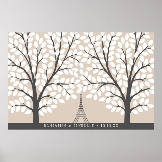 Paris Guest Bok Poster - 250 Namnteckning (Framsidan)