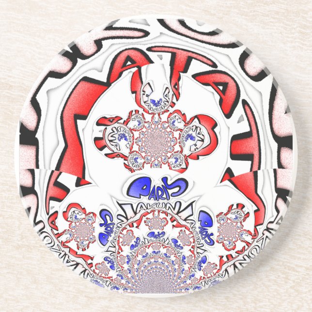 Paris Hakuna Matata Paris Blue White.png Underlägg Sandsten (Framsidan)