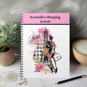 Paris Harlequin Shopping Girl Anteckningsbok